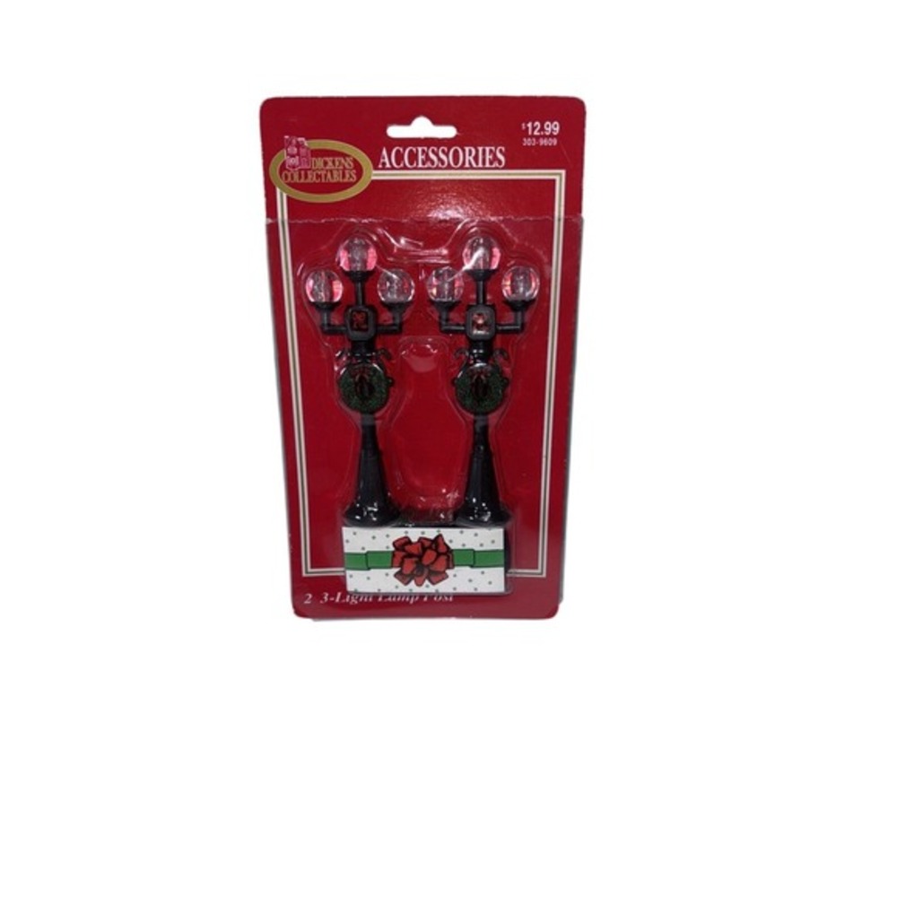 Dickens Collectables‎ 2 3-Light Lamp Post Christmas Village Accessories 303-9609
